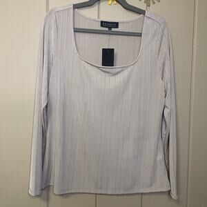 Eloquii square neck shimmer long sleeve top 14/16 new with tags